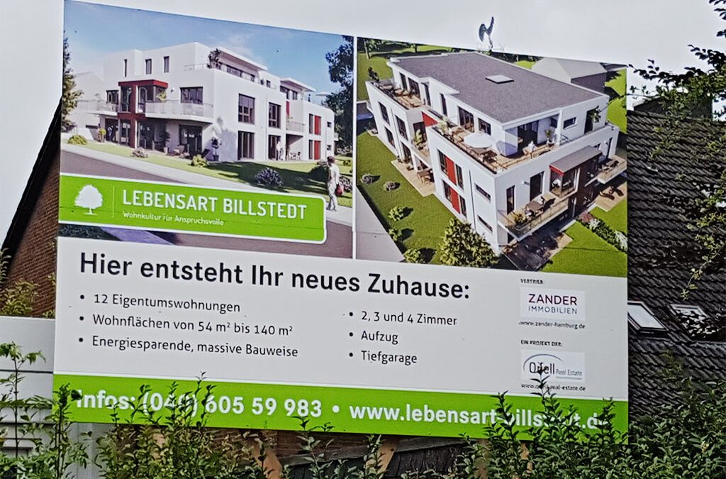 Hamburg-Billstedt Wohneinheiten mit Tiefgarage und Stellplaetzen Plakat