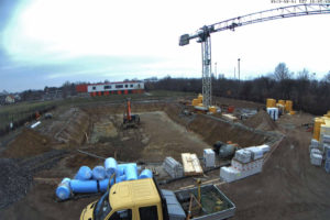 Webcambild von der Baustelle zum Hanke Bau Projekt "Neubau vom Alten- und Pflegeheim in der Brucknerstraße Lengede" Anfang Februar 2019