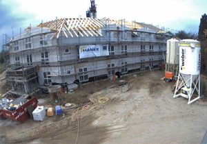 Thumbnail vom Webcambild von der Baustelle zum Hanke Bau Projekt "Neubau vom Alten- und Pflegeheim in der Brucknerstraße Lengede" Anfang August 2019