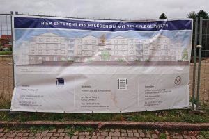 Plakat zum Bauvorhaben "Neubau Altenpflegeheim in Bückeburg"